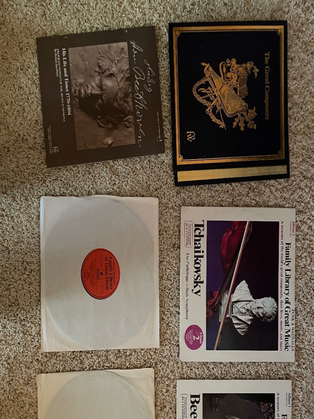 Lot of 4 Funk & Wagnails Family of Great Music Vinyl w Binder Tchaikovsky